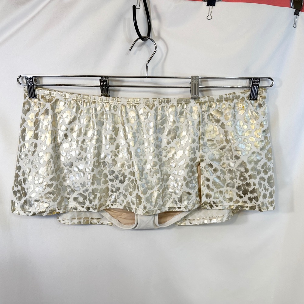 Cacique Swim Plus Size 42DDD 22W Swimsuit Tankini Gold Metallic Cheetah Set 179 - Picture 8 of 13
